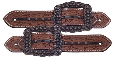 Western Spur Straps - Belt Style - Copper Buckle and Accents - Image 1 of 2
