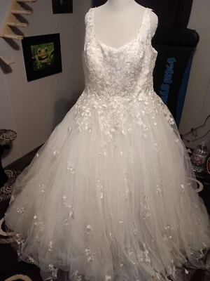 Vestido de noiva marfim tamanho 20/24W NOVO sem etiquetas sem mangas - Imagem 1 de 4