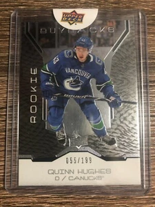 QUINN HUGHES 2019-20 UD Buybacks Rookie Base Set #055/199 #45 - Picture 1 of 1