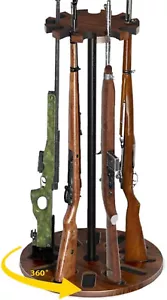 Indoor 12 Guns Rack Rotating Gun Rifle Rack Stand Heavy Solid Wood Gun Storage - Picture 1 of 7