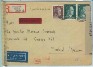 83537 - ALEMANIA - HISTORIA POSTAL - PORTADA a ESPAÑA con CINTA DE CENSURA ESPAÑOLA 1944 - Imagen 1 de 1