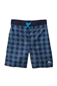 Tommy Bahama Big Boy's Size S Small Blue Plaid Mesh Lined Swim Shorts Trunks - Picture 1 of 1