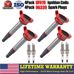 UF596 4X Ignition Coil and iridium Spark Plug For 2009-2017 Toyota Corolla 1.8L - Picture 1 of 23