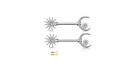 Pair Sun and CZ Paved Crescent Moon and Star Nipple Barbells