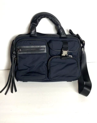 Tumi Voyageur Cassidy Satchel Computer Shoulder Bag Navy Nylon 79015NVY Leather - Image 1 of 4