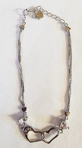 Sterling Silver Love Bracelet Double Hearts Women Jewelry Gift Treasure Love NEW - Picture 1 of 8