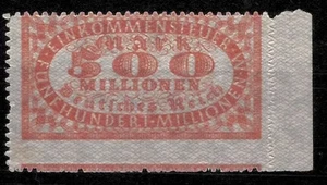 German Weimar republic 1920 ☀ Revenue - 500 million Mark ☀ MNH (**) - Picture 1 of 2