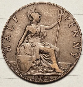 Great Britain 1904 Half Penny 1/2d - Picture 1 of 2