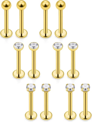 Pendientes Tragus 16G Acero Quirúrgico Cartílago Caracola Hélice Tachuelas Piercing Transparente Di Foto 1 de 4