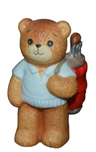 Figurina vintage 1982 Enesco Lucy & Me orso golfista Lucy Rigg - Foto 1 di 3