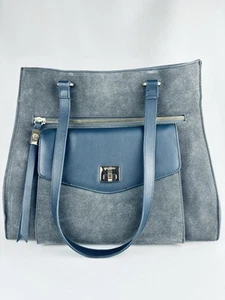 Indigo grau blaue Wildleder Tasche von Spartina 449 - Leder Handtasche Tasche - Bild 1 von 16
