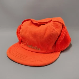 Vtg Cabelas Thinsulate Trapper Hunting Hat Cap Blaze Orange Ear Flaps Size M USA - Picture 1 of 8
