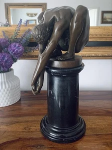 Bronzefigur Mann 28 cm Erotik Bronze Männlicher Akt Athlet Skulptur Figur Male - Bild 1 von 11
