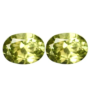 1.80 Ct [2 Pcs Pair] Perfect Oval 7x5.2 MM 100% Natural Greenish Yellow Apatite - Bild 1 von 4
