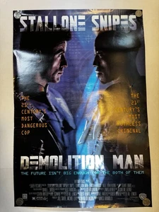 VTG 1993 Demolition Man Promo Movie Poster 40”x 27” - Picture 1 of 18