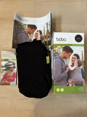 Boba 婴儿包裹式原装新生儿 0-36 个月婴儿背带黑色 35 磅最大 — 第 1/4 张图片
