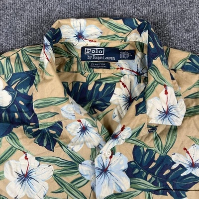 Vintage Polo Ralph Lauren Shirt Mens L Clayton Camp Loop Collar Floral Hawaiian - Image 1 of 4
