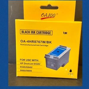 NEW! SEALED! OA100 Black Ink Cartridge 0A-4HR8767W/BK Remanufactured HP DESKJET - Picture 1 of 4