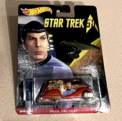 🏁 HOT WHEELS 2015 POP CULTURE STAR TREK 50 DECO DELIVERY W/ REAL RIDERS 1/64 🏁 - Image 1 of 2