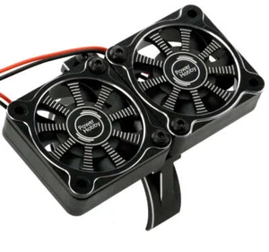 1/8 Aluminium Kühlkörper 40 mm Dual High Speed Kühlventilatoren SCHWARZ ARRMA VERLETZUNG - Bild 1 von 6