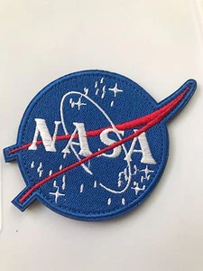 4" NASA Vector Blue/White LOGO ASTRONAUT SPACE SHUTTLE Hook/Lp PATCH Embroidered - Picture 1 of 3