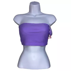 Xhilaration NWT Purple Swim Top Bandeau Removable Straps Swimsuit Size Medium - Picture 1 of 7