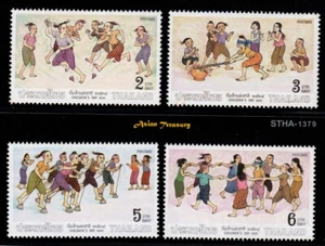1991 THAILAND CHILDREN'S DAY FOLK PLAY STAMP SET SCOTT#1379-1382 MNH FRESH - Picture 1 of 1