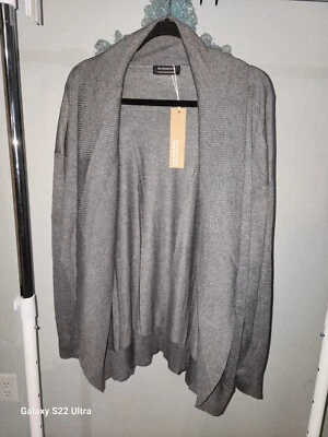 Cárdigan Bloomchic, línea de cuello acanalado, manga larga, PTP 25,5 pulgadas, 32 pulgadas de largo, nuevo con etiquetas Foto 1 de 4