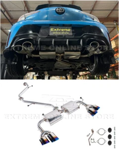 For 19-Up Toyota Corolla Hatchback | 2.5" Quad Burnt Tips Cat Back Exhaust - Picture 1 of 12