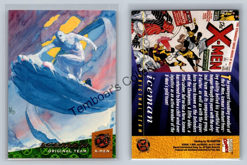 1994 Fleer-Ultra X-Men 🔥 Iceman 🔥 No Number Error 🔥 Произведение искусства такое же, как в No98 - Изображение 1 из 1