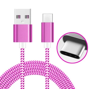 AMZER Pink 1M High Speed Tangle Free USB Type C Data Sync Charging Braid Cable - Picture 1 of 5