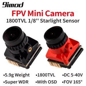 Mini cámara 9IMOD FPV 1800TVL 5MP sensor de luz estelar de 1/8 pulgadas para drone de carreras RC - Imagen 1 de 25