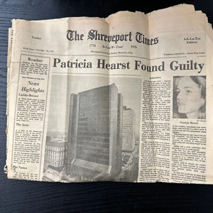 SPEDIZIONE GRATUITA! Giornale Shreveport Times 1976 Patricia Hearst trovato colpevole - Foto 1 di 3