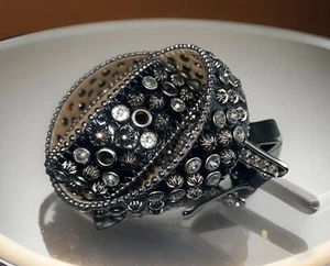 Mens Western Rhinestones Studded Bling Bling Black Belt Size 31 1.5” Wide - Picture 1 of 6
