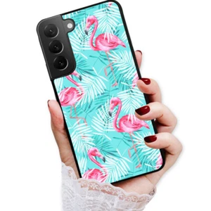 ( For Samsung S22 ) Back Case Cover AJ12513 Flamingo Palm Tropical - Photo 1 sur 4