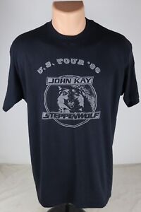 Vintage John Kay Steppenwolf US Tour 1986 Single Stitch Graphic Rock T Shirt USA