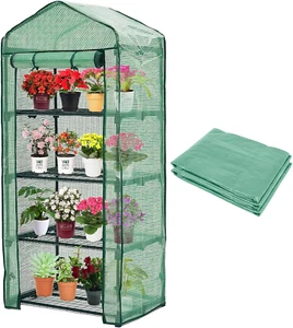 4-Tier Greenhouse Replacement Cover Clear PE Greenhouse Replacement Cover wit... - Picture 1 of 13