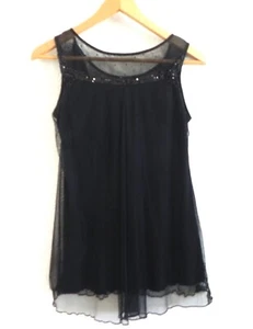 Diesel Mesh Tunic Sleeveless A-Lined Black Sequin Trim Pullover Hi-Low Size XS - Picture 1 of 9