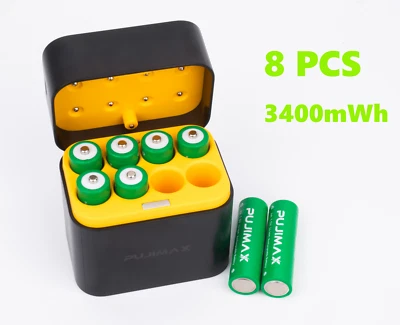 PUJIMAX 8 PACKS 3400mWh AA 1.5V Rechargeable Lithium Batteries + Type C Charger - Image 1 of 4