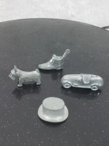 VINTAGE Parker Brothers Monopoly Metal Game Token Dog, Hat, Race Car, Boot - Picture 1 of 9