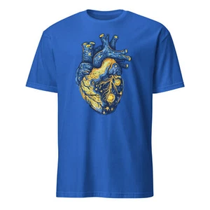 Starry Night Shirt Anatomical Heart Painting Vincent Van Gogh T-Shirt Size S-3XL - Picture 1 of 14