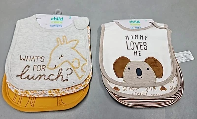 Carter’s Child Of Mine 6 Bibs ( 2 -3 Packs ) Yellow Brown  NEW - Image 1 of 4