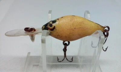 VINTAGE Natural IKE Black/Bone 1 5/8" Deep Ultra Light Crankbait Fishing Lure - Image 1 of 4
