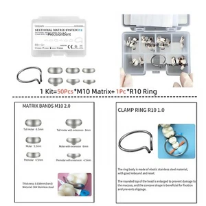 1kit Dental Sectional Matrix System Matrice Bands Clamp Ring R10 Ring M10 Matrix - Picture 1 of 6