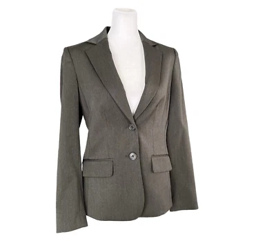Anne Klein Womens Charcoal Gray Notched Lapel 1 Button Blazer Stretch Size 2 NWT - Image 1 of 4