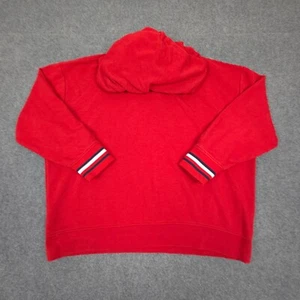 Tommy Hilfiger Jumper Womens XLARGE Red Long Sleeve Hoodie Winter Warm Size XL - Picture 1 of 8