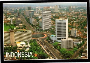 Postal cromada continental con vista aérea Yakarta Thamrin Área Indonesia - Imagen 1 de 2