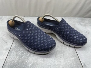 Skechers Easy Going Glitz Strut Mules Women's 9.5 Navy Knit - Picture 1 of 12
