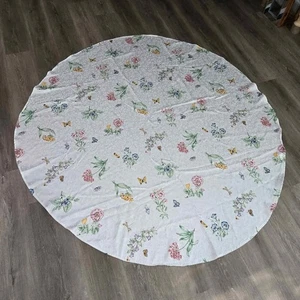 Vintage Lenox runde Tischdecke Schmetterlingswiese [T58/15] - Bild 1 von 9