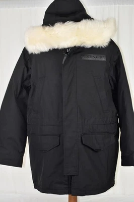 NWT $1250 COACH 3-in-1 Parka Duck Down Puffer Shearling Hood Blk Jacket Coat XL - Image 1 of 4